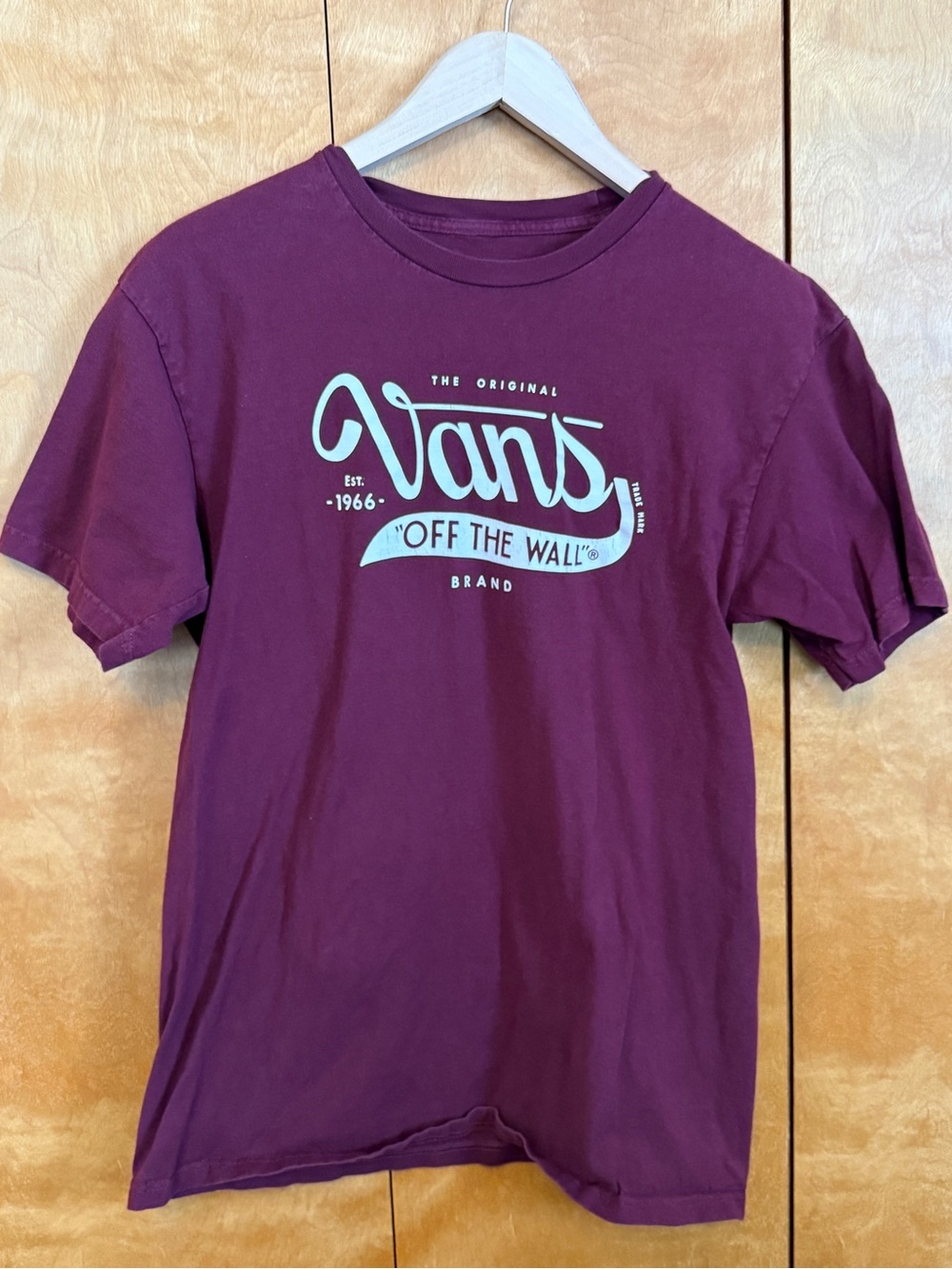 Vans Off The Wall Logo Crewneck Tee Maroon men size medium